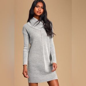 Lulus Light Grey Sweater Dress